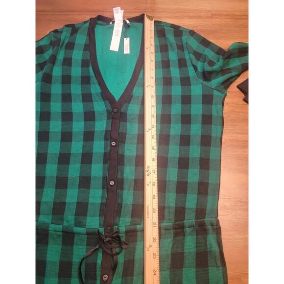 Victoria’s Secret Santa Thermal Long Jane One-Piece Pajamas Green Plaid L NWT - Picture 10 of 11